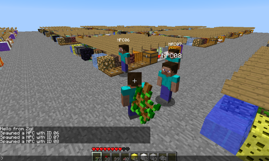 Early screenshot of Minestalgia with every block in every chunk