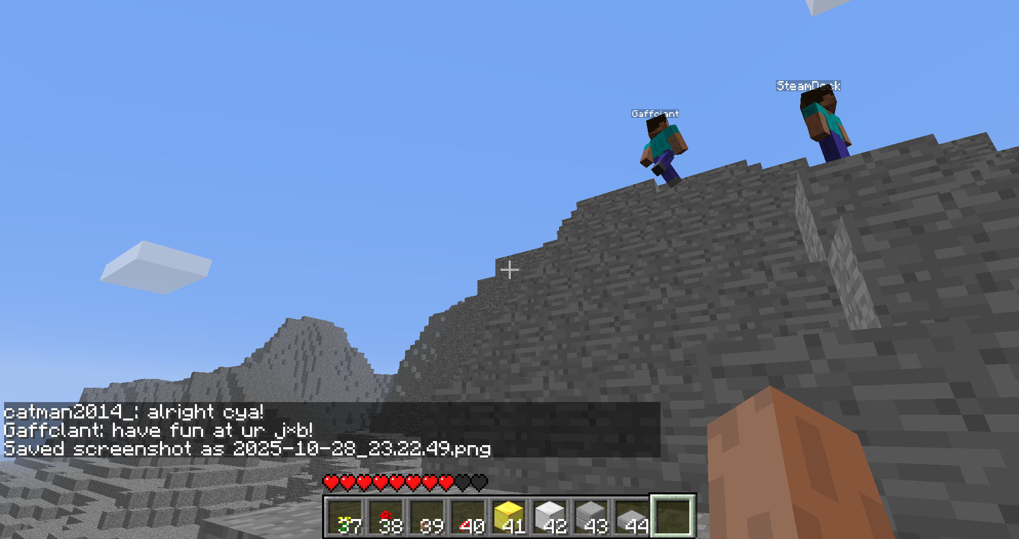 Screenshot of Minestalgia with accurate terrain generation and friends